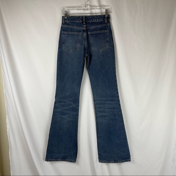 Zara Med Rise Bootcut Medium Wash 100% Cotton Jeans NWT - Picture 4 of 10